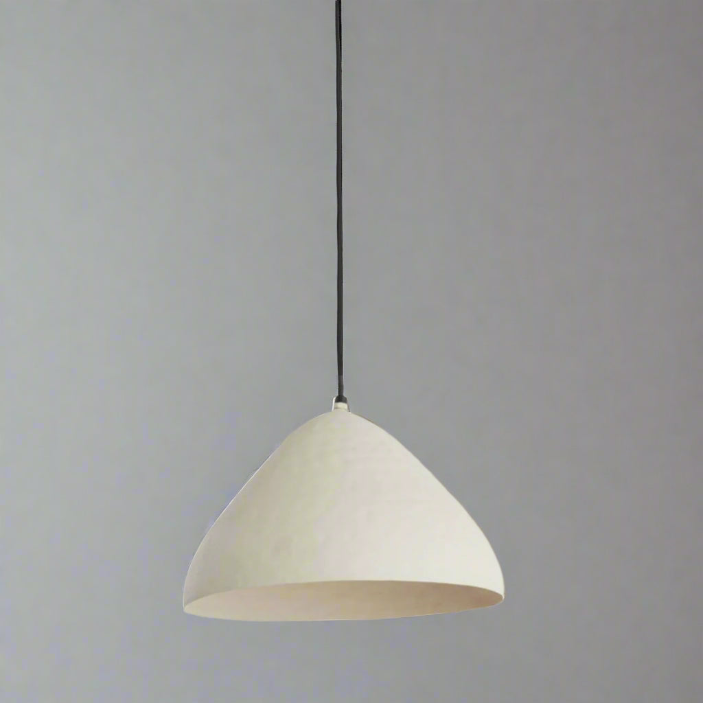 Rounded Matt Cream Iron Hanging Lamp - 2978343 - Uneeka